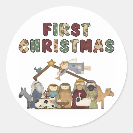 kerstboomkrakers ronde sticker (Voorkant)