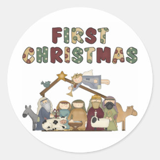 kerstboomkrakers ronde sticker