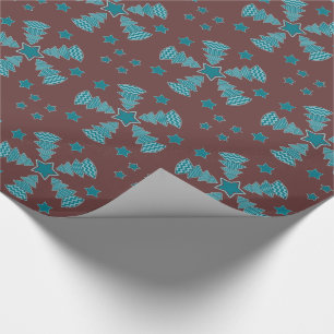 kerstboomkramen Wheel Maroon Aqua Blauwgroen Cadeaupapier