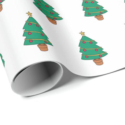 kerstboomkunst cadeaupapier (Rol Hoek)