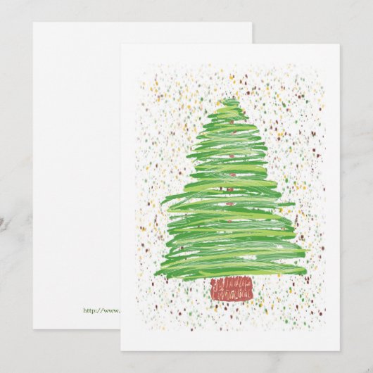 kerstboomkunst feestdagenkaart (Voorkant / Achterkant)