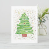 kerstboomkunst feestdagenkaart (Staand voorkant)