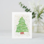 kerstboomkunst feestdagenkaart (Staand voorkant)