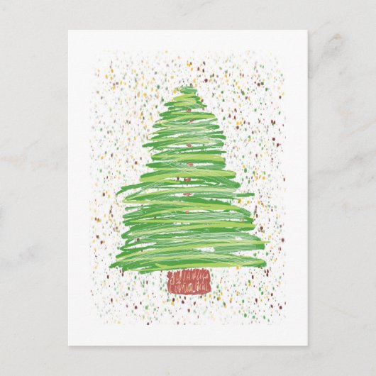 kerstboomkunst feestdagenkaart (Voorkant)