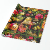 kerstboomkunst Groene grens charmant Cadeaupapier (Uitgerold)