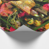 kerstboomkunst Groene grens charmant Cadeaupapier (Hoek)