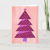  kerstboomkunst in paars en roze kaart (Voorkant)