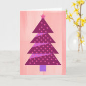 kerstboomkunst in paars en roze kaart (Gele Bloem)