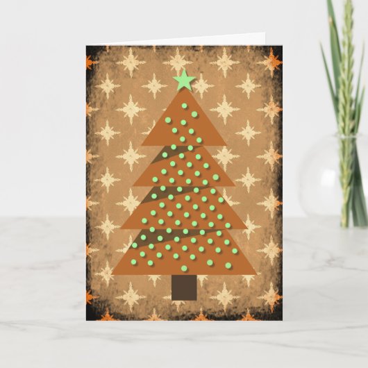  kerstboomkunst in Rustic Brown Kaart (Voorkant)