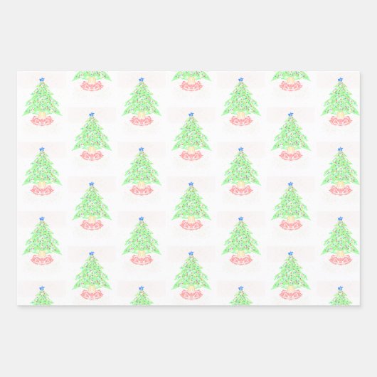 kerstboomkunst inpakpapier vel (Voorkant 2)