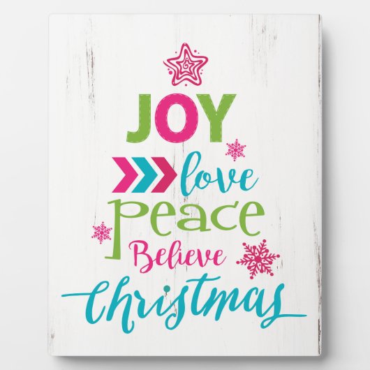kerstboomkunst - Joy Love Peace Geloof Fotoplaat (Voorkant)