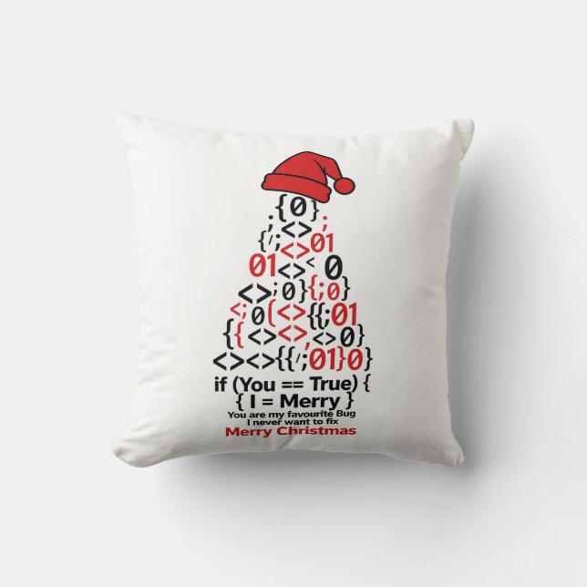 Kerstboomkussen met code - Romantisch cadeau Kussen (Voorkant)