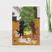 kerstboomlabradors feestdagen kaart (Voorkant)