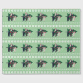 Kerstboomlabradors in het sneeuwveld cadeaupapier (Vlak)