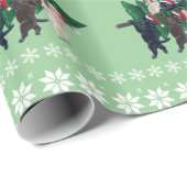 Kerstboomlabradors in het sneeuwveld cadeaupapier (Rol Hoek)