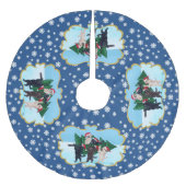 Kerstboomlabradors in het sneeuwveld kerstboom rok (Voorkant)