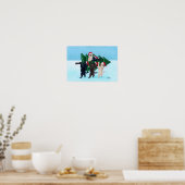 Kerstboomlabradors in het sneeuwveldwerk poster (Keuken)