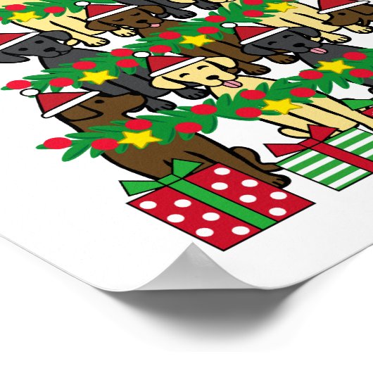 kerstboomlabradors poster (Hoek)