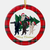 kerstboomlabradors schilderen keramisch ornament (Voorkant)