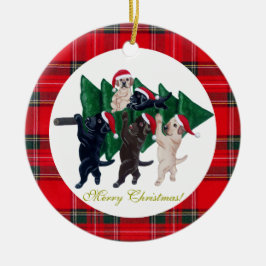 kerstboomlabradors schilderen keramisch ornament