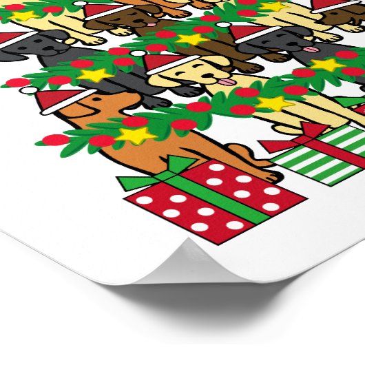 kerstboomlabradors Vier Poster (Hoek)