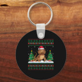 Kerstboomlampjes Bearded Dragon Santa Ugly XM Sleutelhanger (Voorkant)