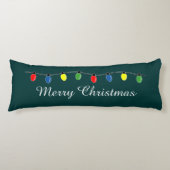 Kerstboomlampjes body kussen met aangepaste tekst (Voorkant)