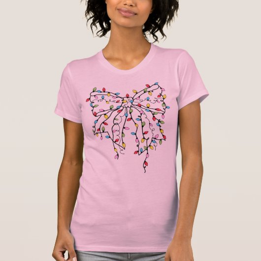 Kerstboomlampjes Coquette Bow Pink T-shirt (Voorkant)