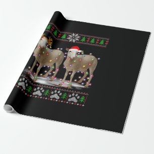 Kerstboomlampjes   Santa Animal Gift Cadeaupapier