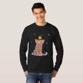 kerstboomlampjes voor varkens t-shirt (Voorkant volledig)