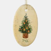 Kerstboomland Traditioneel Eenvoudig Groen Keramisch Ornament (Rechts)