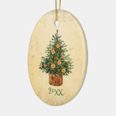 Kerstboomland Traditioneel Eenvoudig Groen Keramisch Ornament (Links)