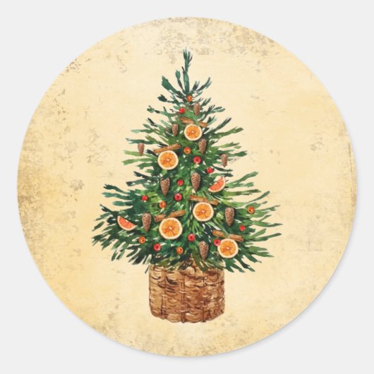 Kerstboomland Traditioneel eenvoudig Ronde Sticker (Voorkant)