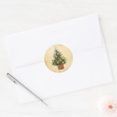 Kerstboomland Traditioneel eenvoudig Ronde Sticker (Envelop)