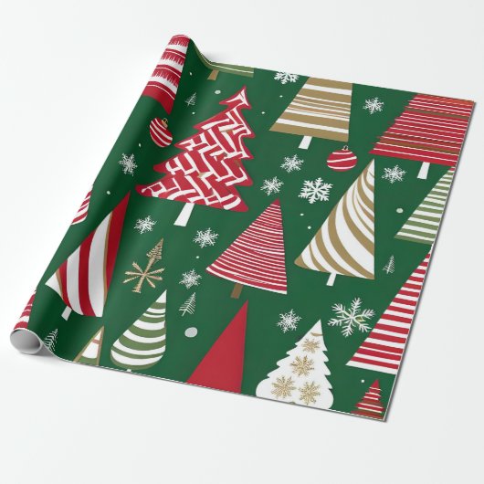 kerstboomlandinpakpapier cadeaupapier (Uitgerold)