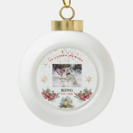 kerstboomlantaarn in het liefhebben van geheugenfo keramische bal ornament
