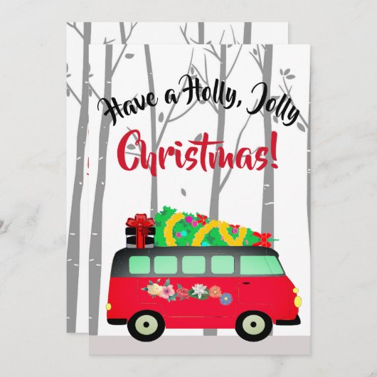 kerstboomlevering Van kerstkaart (Voorkant / Achterkant)