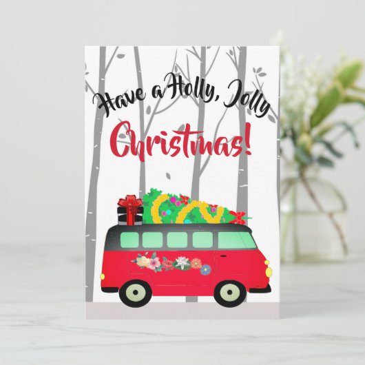 kerstboomlevering Van kerstkaart (Staand voorkant)