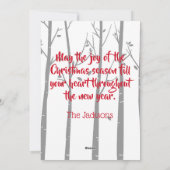 kerstboomlevering Van kerstkaart (Achterkant)