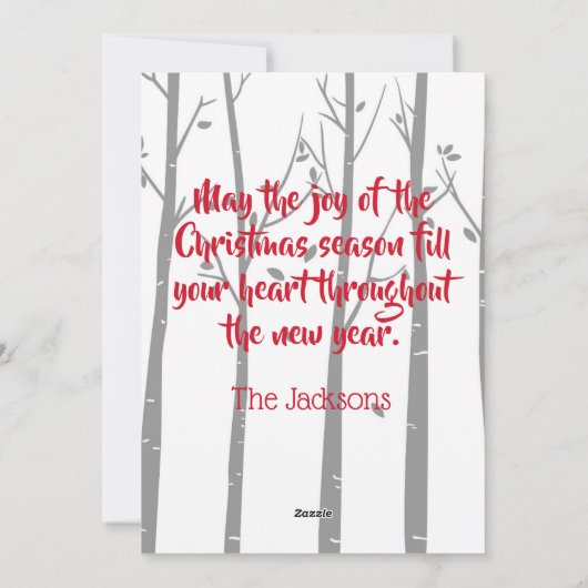 kerstboomlevering Van kerstkaart (Achterkant)