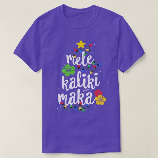 Kerstboomlicht Mele Kalikimaka Tropical Hawa T-shirt (Design voorkant)
