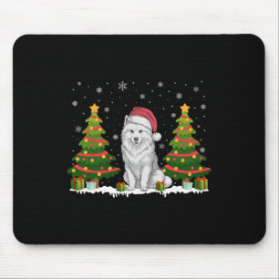 Kerstboomlichten Samoyed Dog Santa Hat Christmas S Muismat