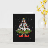 Kerstboomlichten Schattige Santa Hat Hondenliefheb Kaart (Gele Bloem)