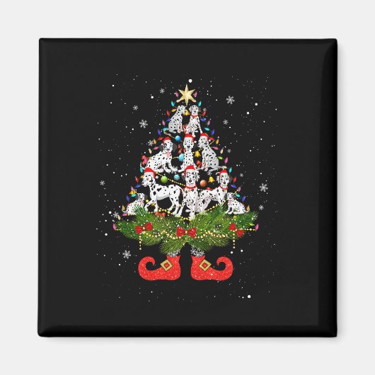 Kerstboomlichten Schattige Santa Hat Hondenliefheb Magneet (Voorkant)