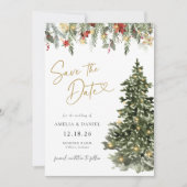 Kerstboomlichten Sla de uitnodiging voor de datum  (Voorkant)