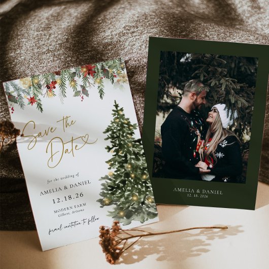 Kerstboomlichten Sla de uitnodiging voor de datum 