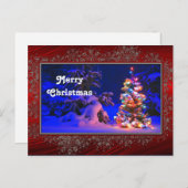  kerstboomlichten Sneeuwfoto Kerst Briefkaart (Voorkant / Achterkant)