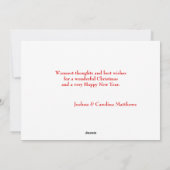  kerstboomlichten Sneeuwfoto plat Feestdagenkaart (Achterkant)