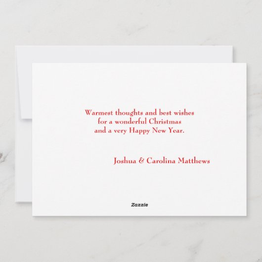  kerstboomlichten Sneeuwfoto plat Feestdagenkaart (Achterkant)