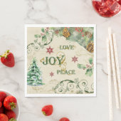 kerstboomliefde Joy Peace Holly Typografie Servet (Insitu)